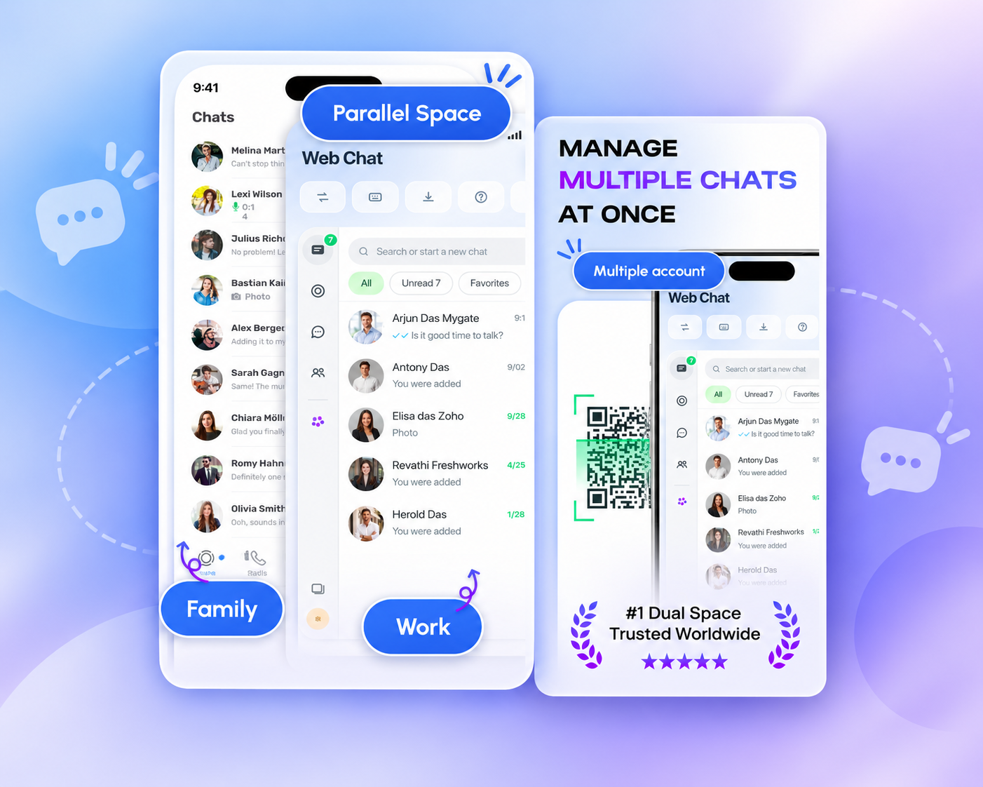 Web Messenger - Dual Chat app preview